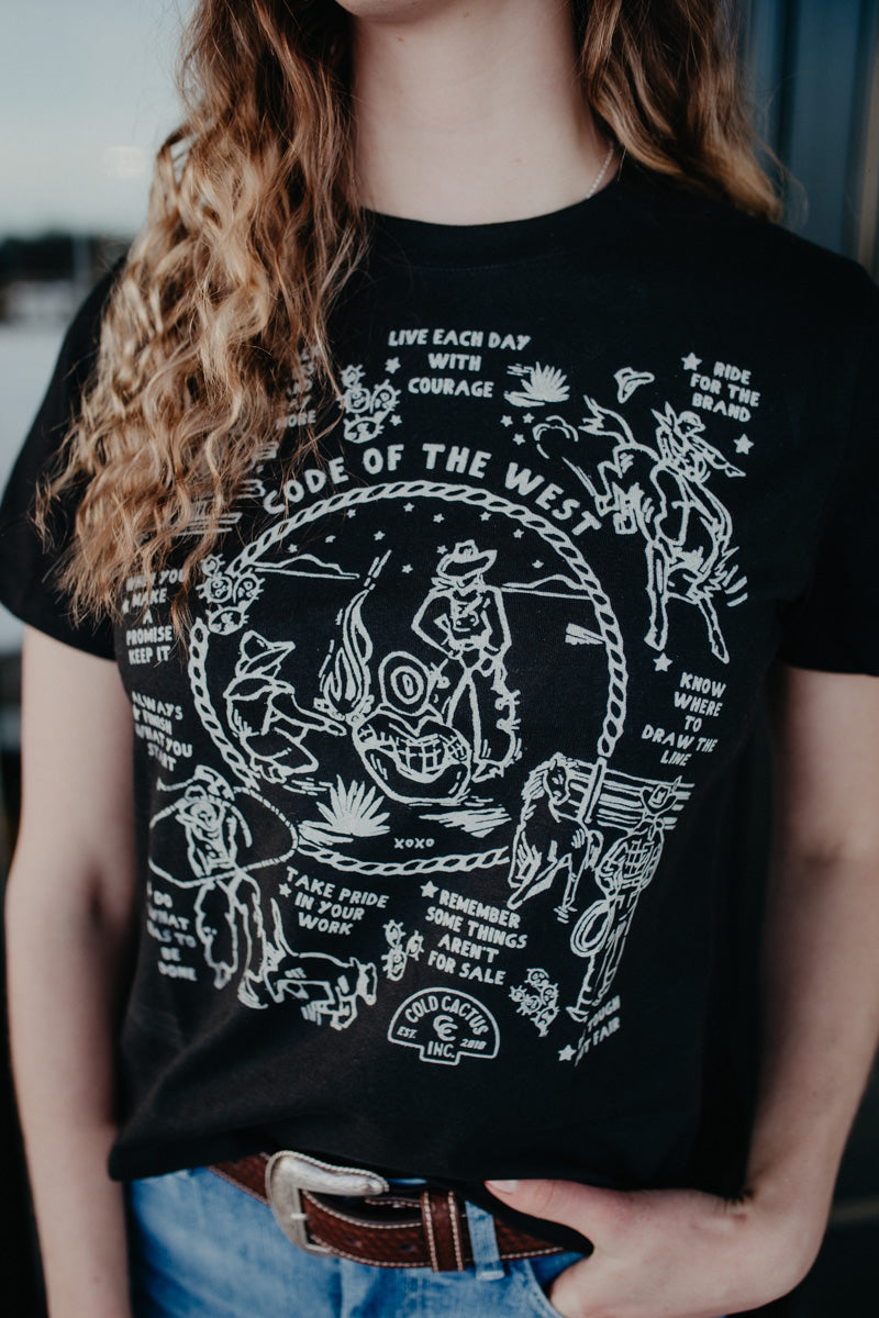 'Code of The West' Boxy Tee by XOXO Art & Co (S-XXL)