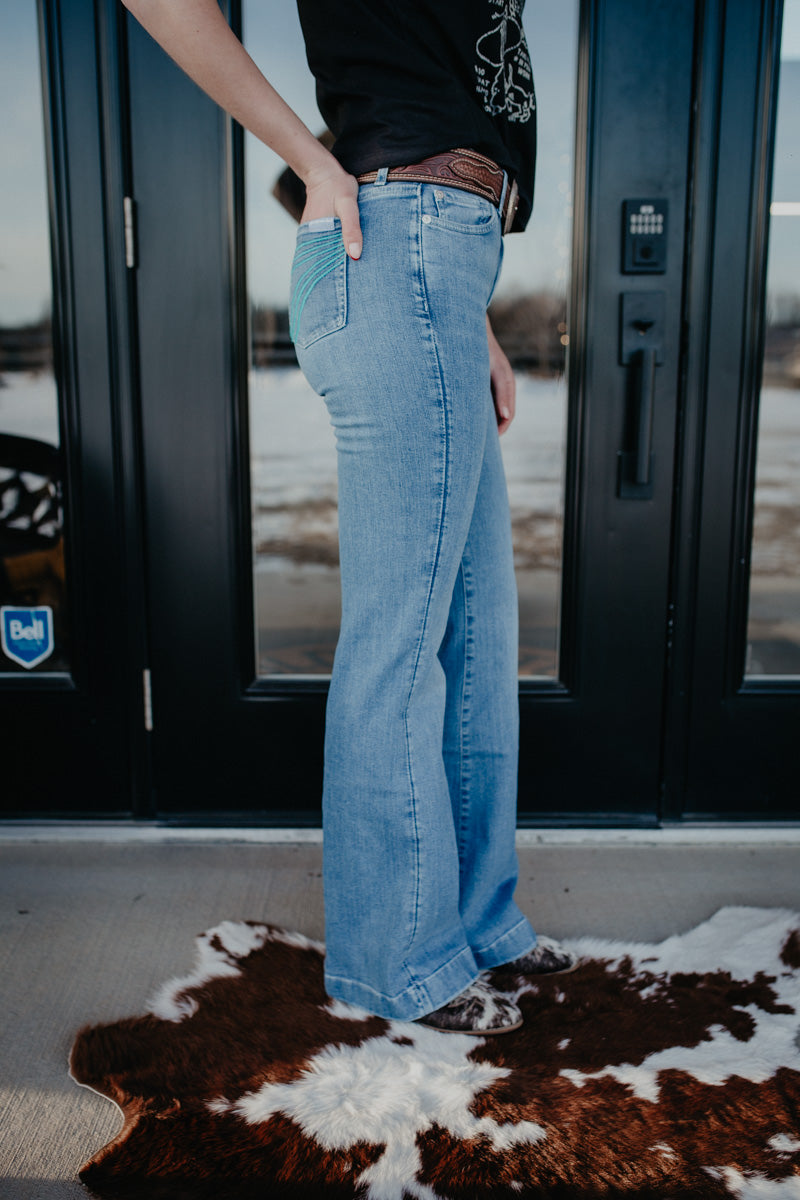 'Iceflow' Teal Pocket Dojo Trouser by 7FMK (Regular Inseam 34.5")