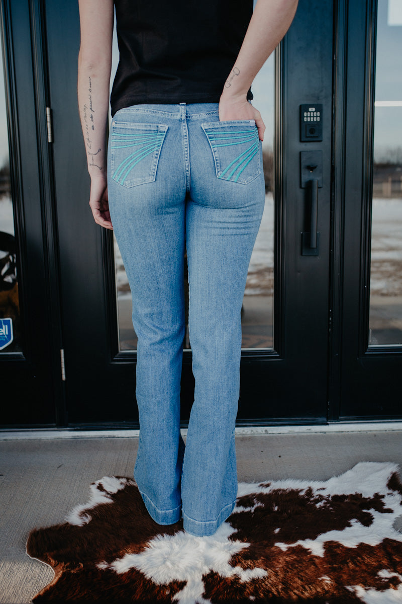 'Iceflow' Teal Pocket Dojo Trouser by 7FMK (Regular Inseam 34.5")