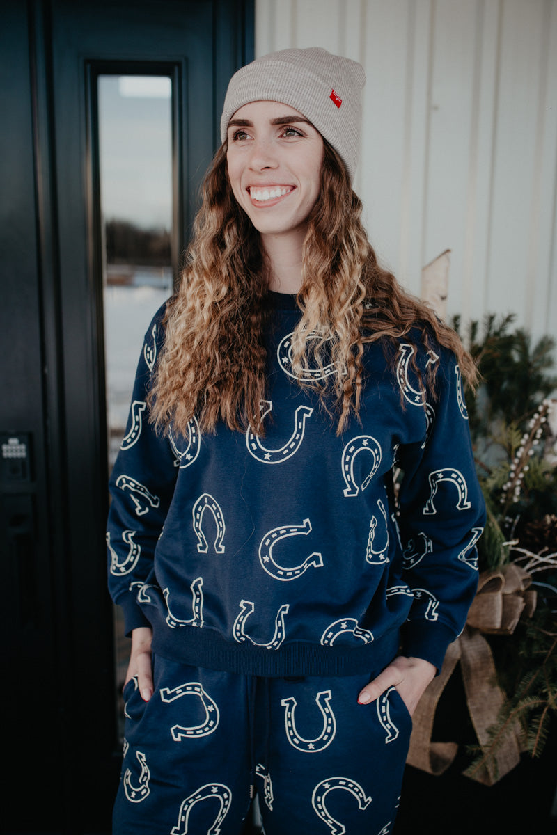 Horse Shoe Navy Lounge Set (S-L)