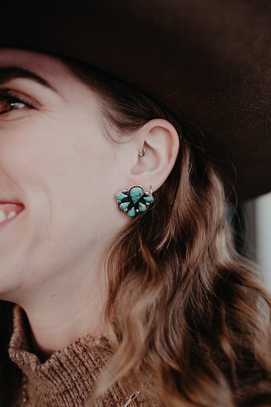 Turquoise Cluster Post Earrings