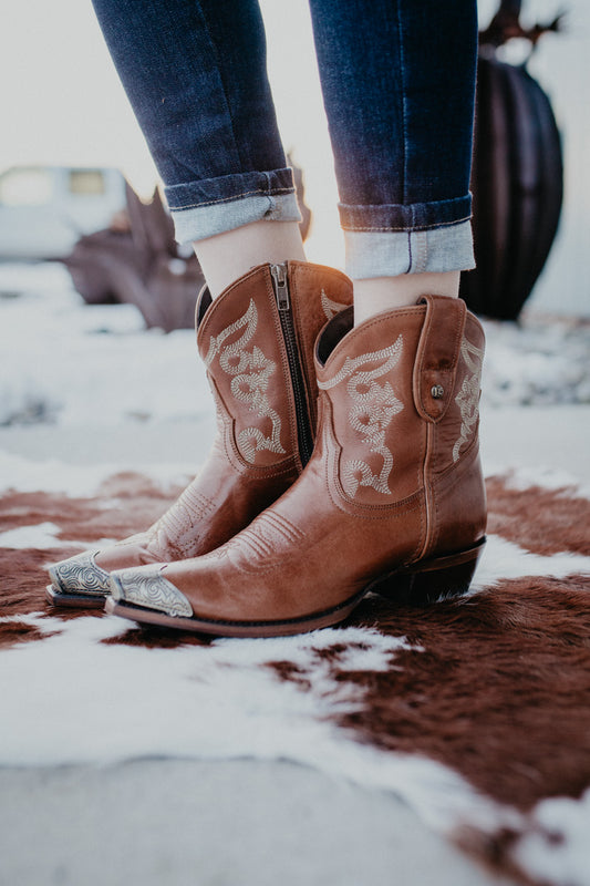 'Lola' Metal Toecap Leather Bootie by Liberty Black (Sizes 6-10)
