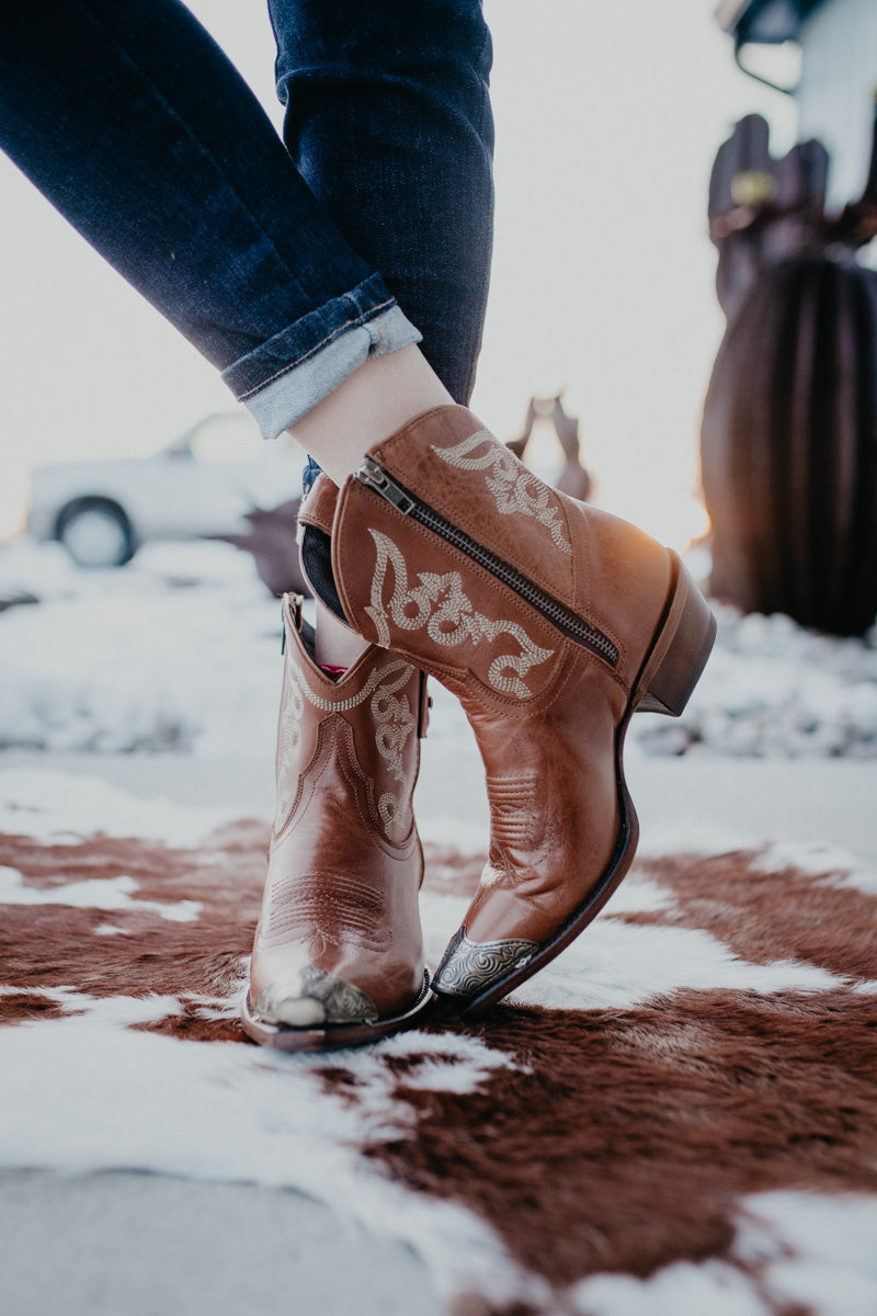 'Lola' Metal Toecap Leather Bootie by Liberty Black (Sizes 6-10)