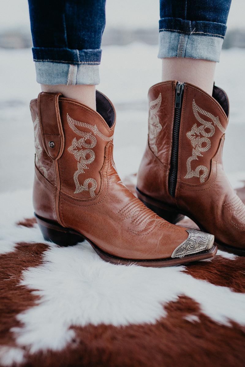 'Lola' Metal Toecap Leather Bootie by Liberty Black (Sizes 6-10)