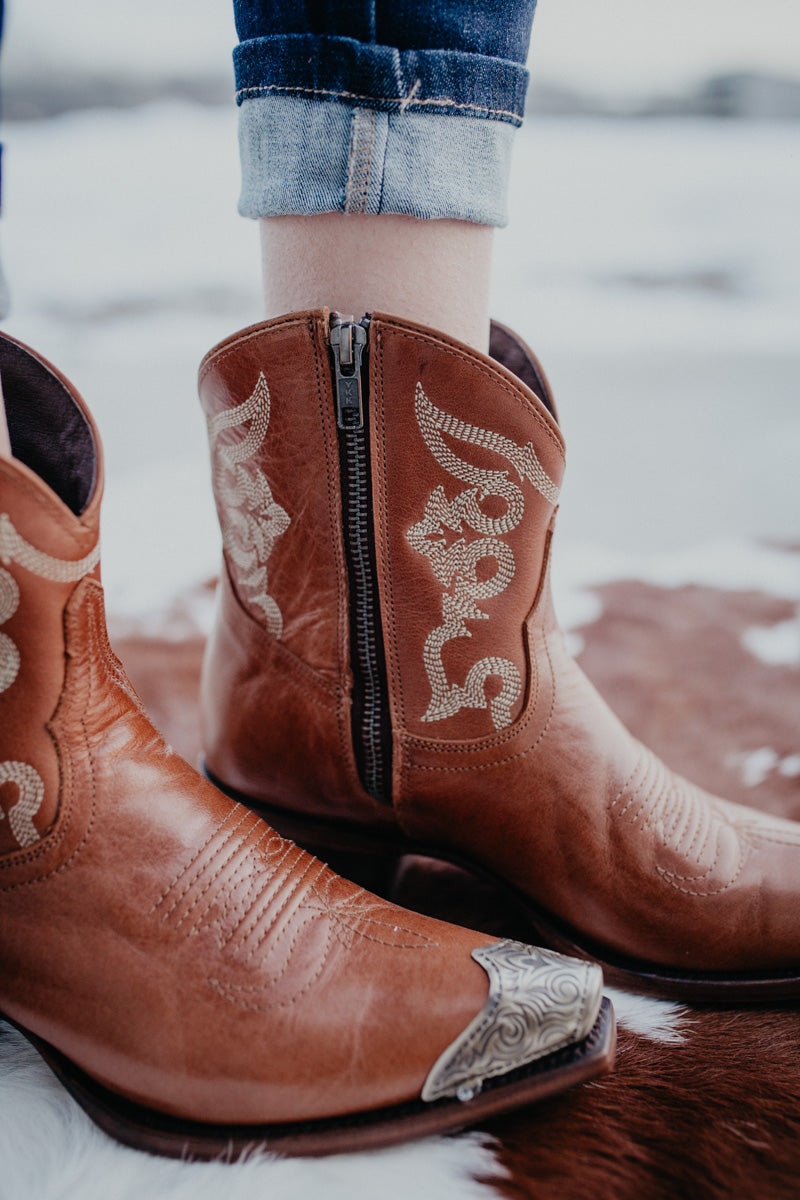 'Lola' Metal Toecap Leather Bootie by Liberty Black (Sizes 6-10)