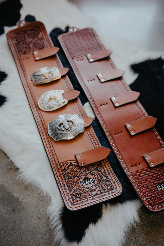 Tooled Leather Belt Buckle Holders (2 Designs)