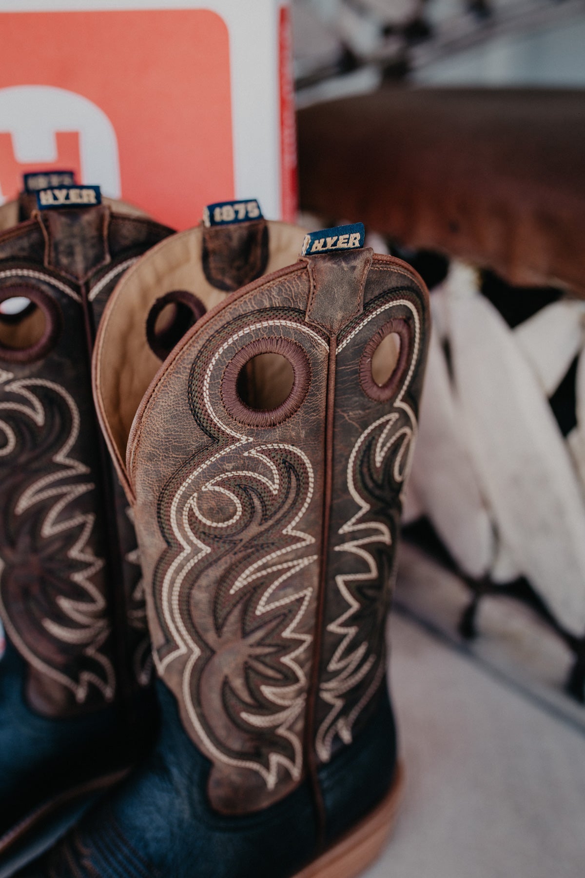 13" ‘Riley’ Brown and Black Men's Hyer Cowboy Boot (Sizes 8.5-12/ D & EE Width)