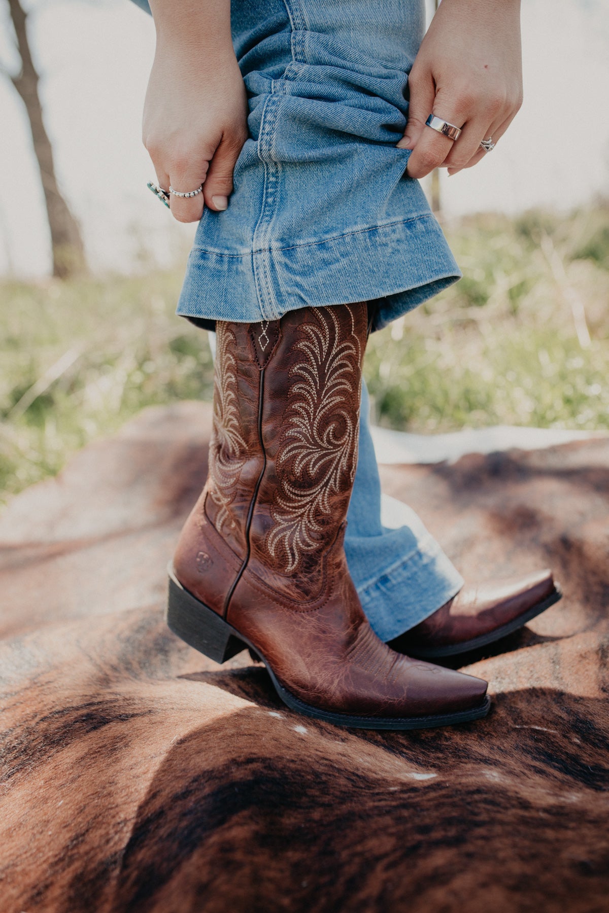 ‘Rich Oak’ Ariat Heritage X Toe Stretchfit Boot (6-11)