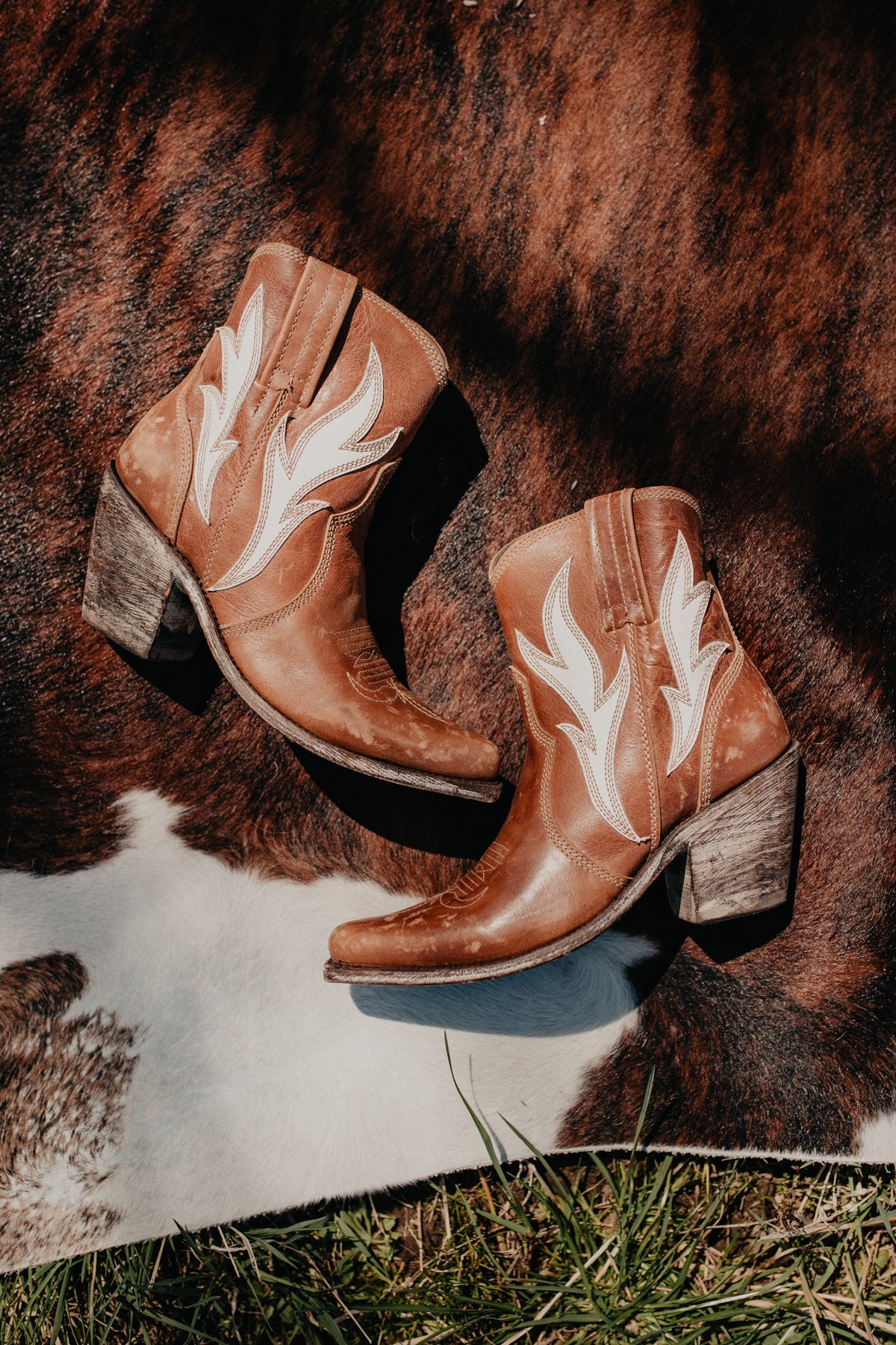 'Evan' Retro Flame Tan Booties by Liberty Black (6.5-11)