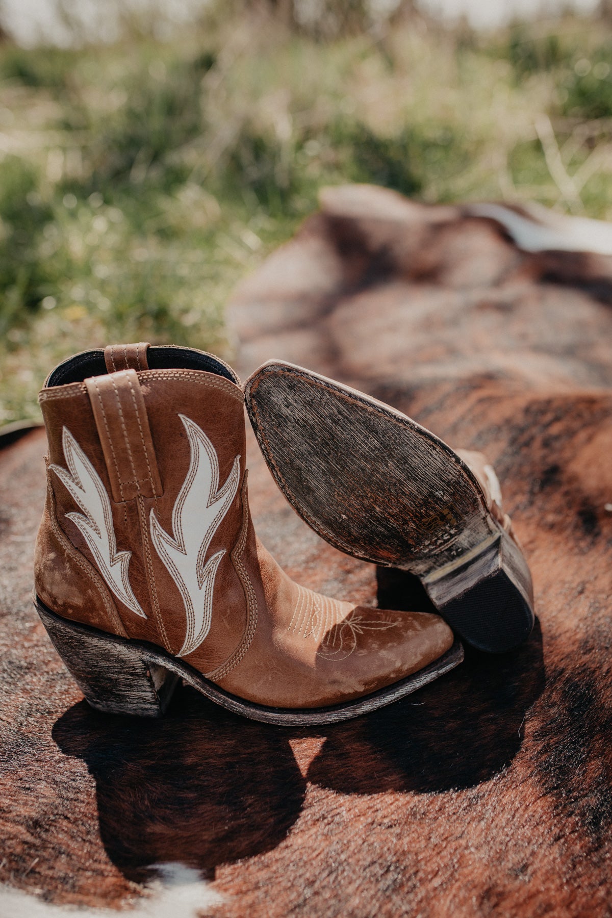 'Evan' Retro Flame Tan Booties by Liberty Black (6.5-11)