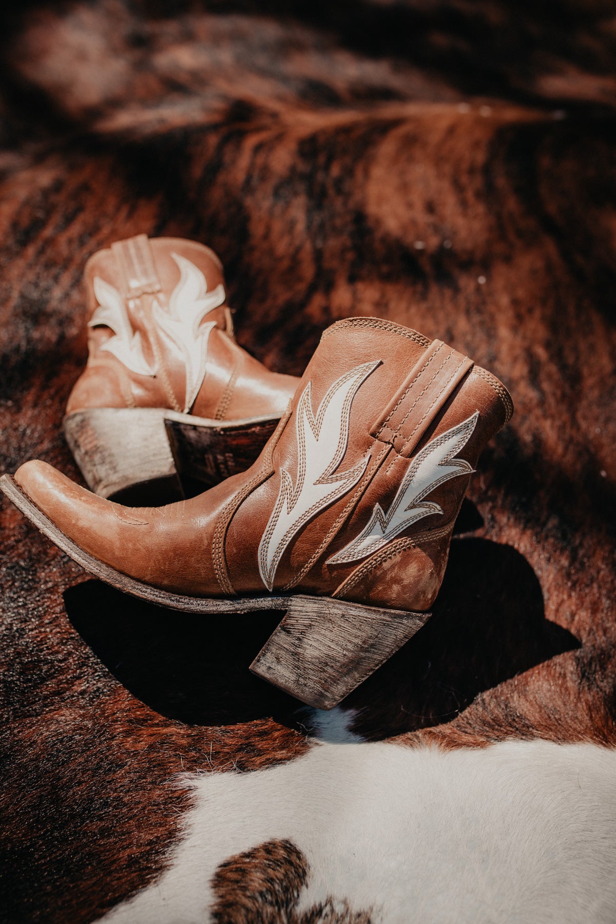 'Evan' Retro Flame Tan Booties by Liberty Black (6.5-11)