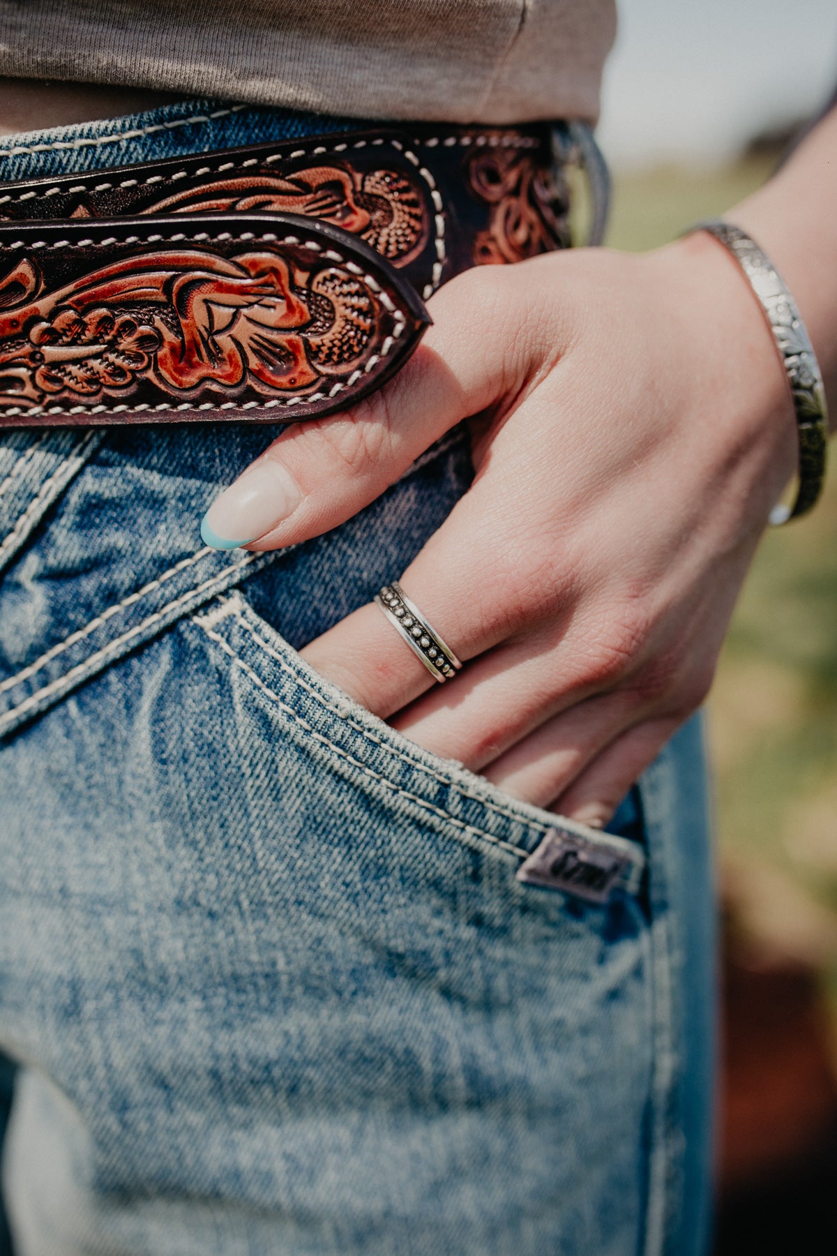 Skinny Ball Stacker Ring (Sized)