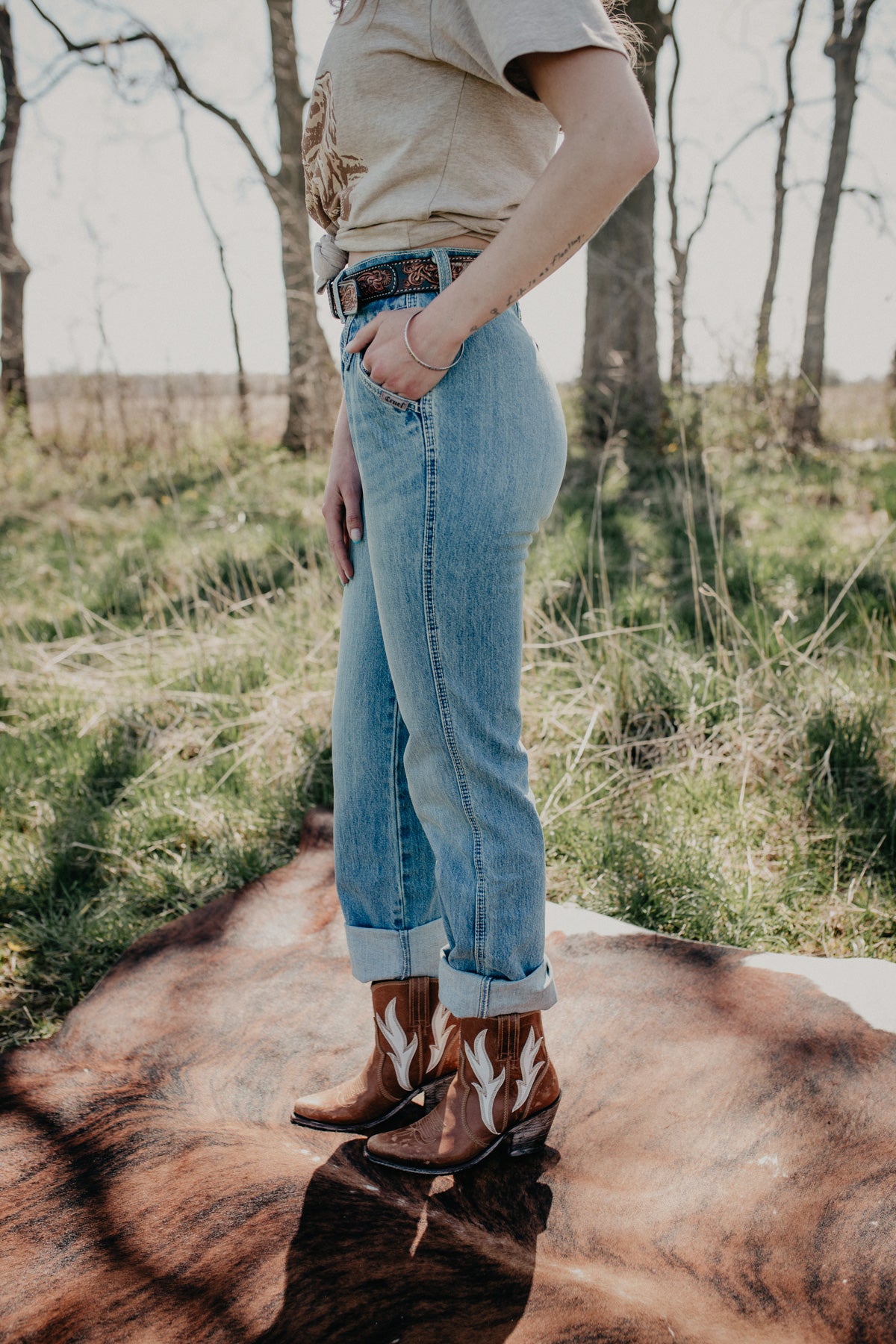 'Ginny' Acid Wash Bareback High Rise by Cruel Denim (30L Only)