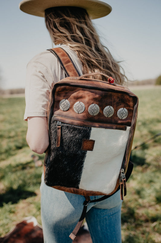 'Lennon' Vaquero Concho Cowhide Backpack