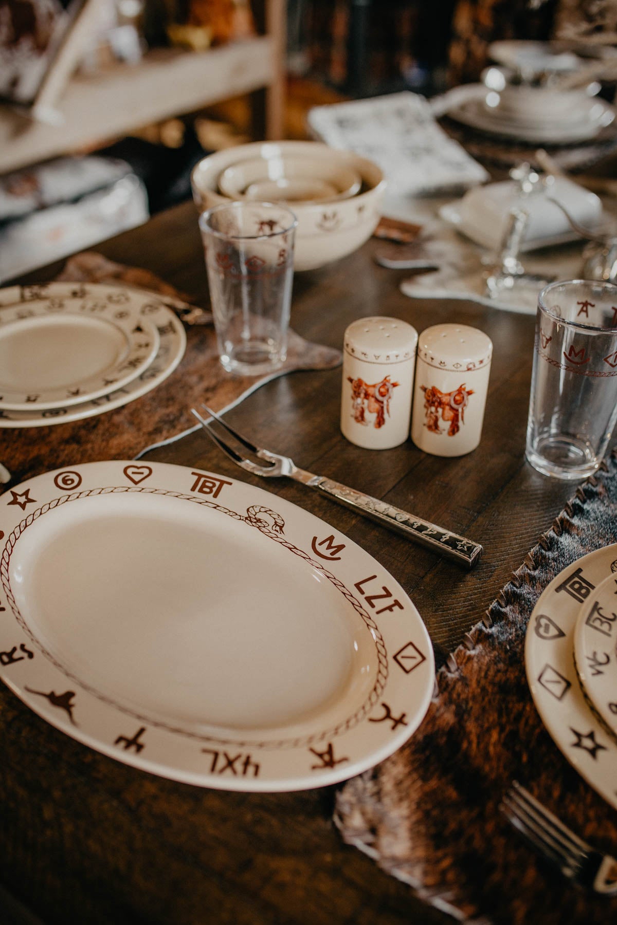 14" Oval Ceramic Branded Platter