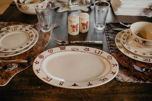 14" Oval Ceramic Branded Platter