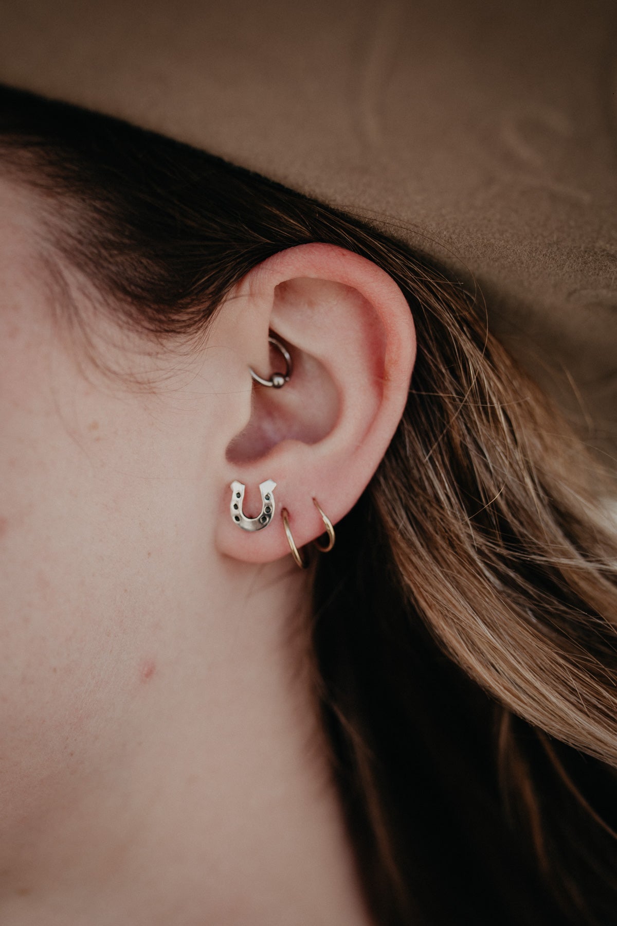 Mini Horseshoe Stud Earrings