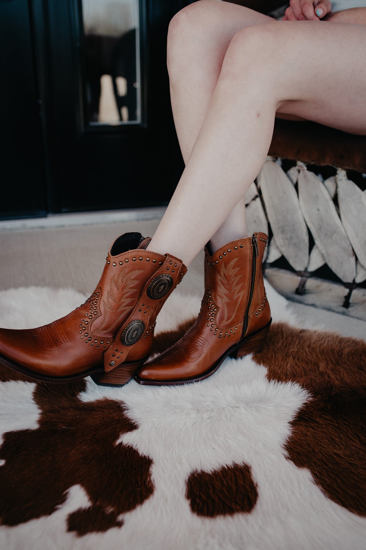 'Shirley' Warm Amber Concho Boot By Liberty Black (Sizes 6-11)