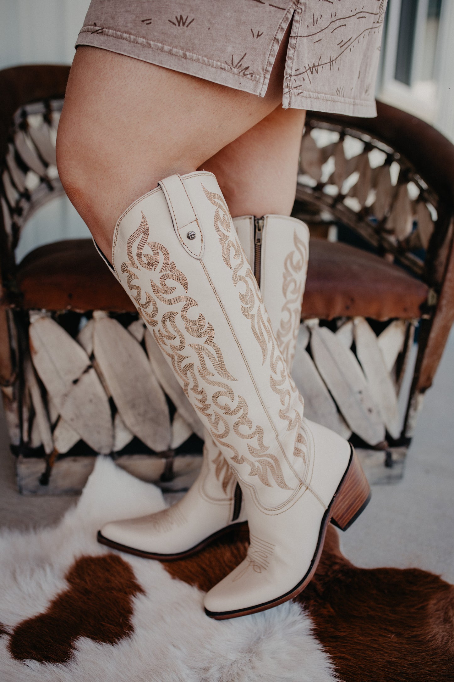 'Missouri Bone' Allie Tall Leather Boots by Liberty Black {B & C Calf Widths}