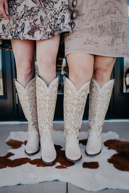 'Missouri Bone' Allie Tall Leather Boots by Liberty Black {B & C Calf Widths}
