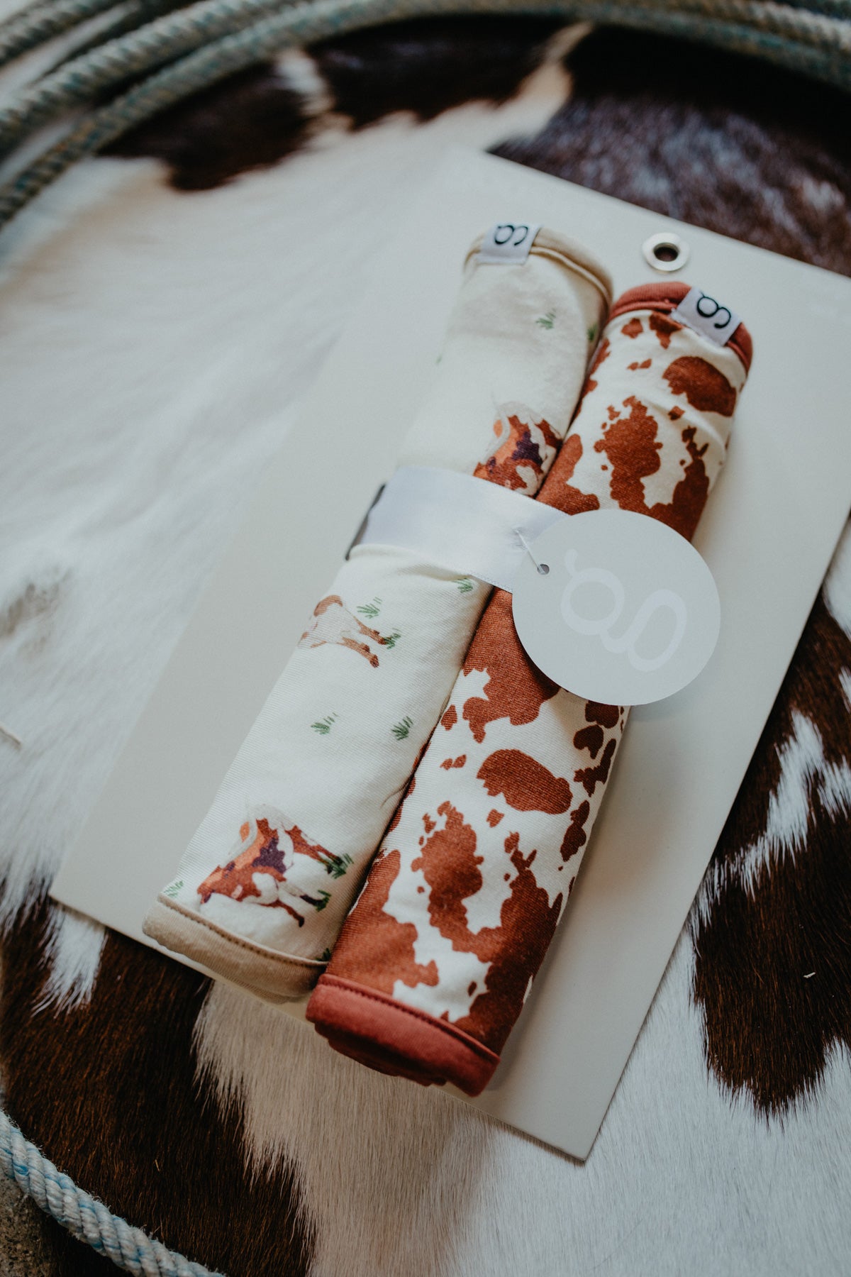 'Longhorn Cows' Burp Cloth Set