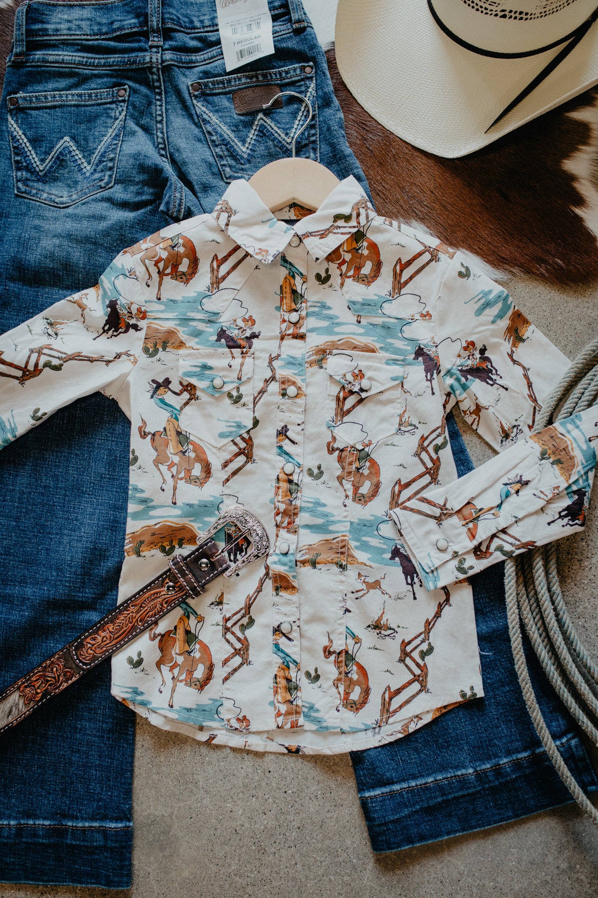 'Jessie' Girl's Long Sleeve Pearl Snap by Cruel Denim (XS-XL)