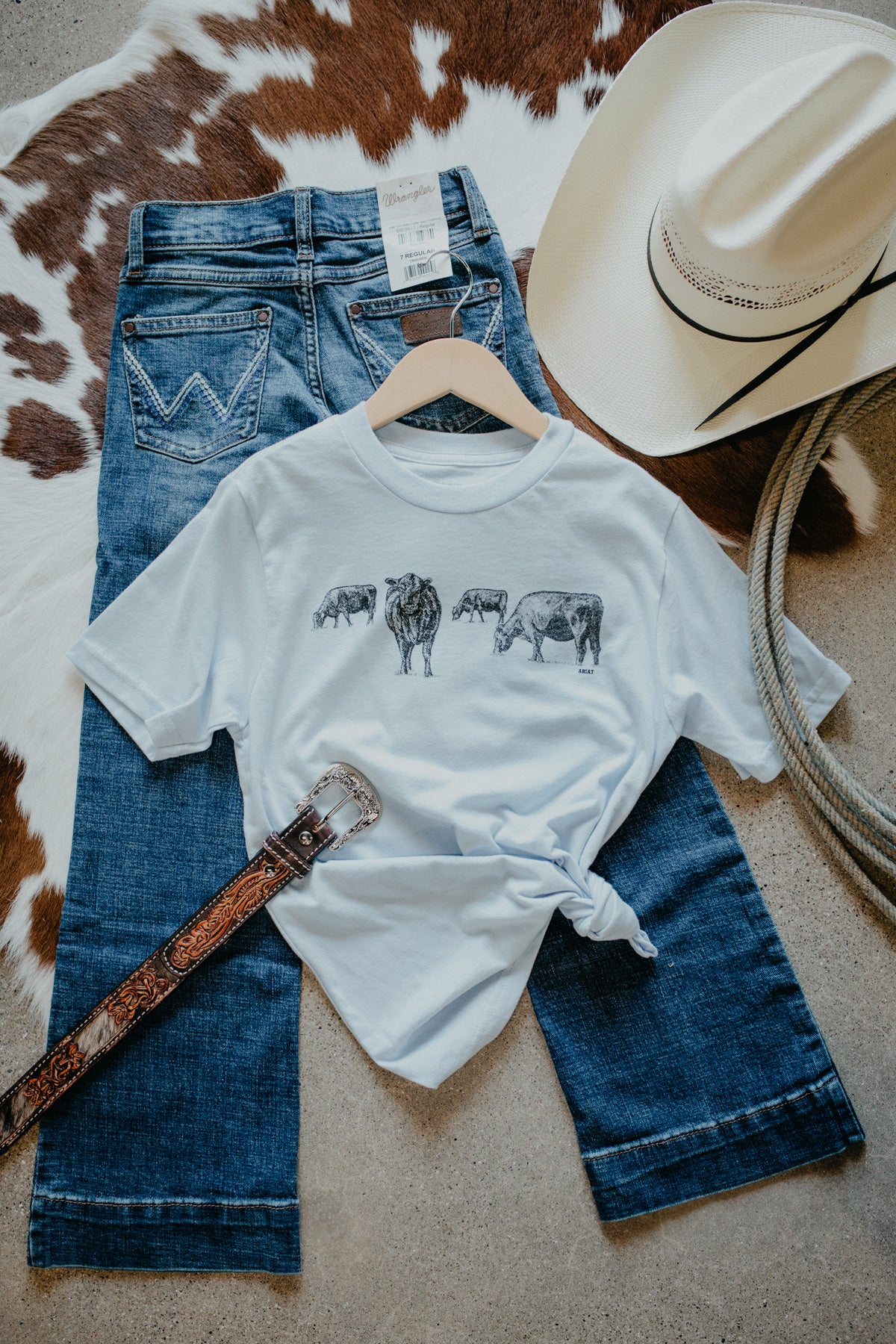 'Born to Farm' Kids Sky Blue Ariat T-Shirt