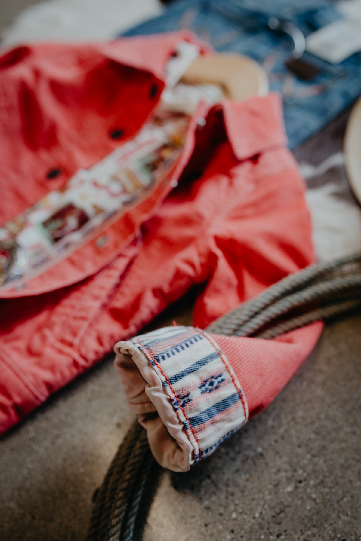 'Ariel' Wrangler Girl's Coral Corduroy Jacket (XS-L)