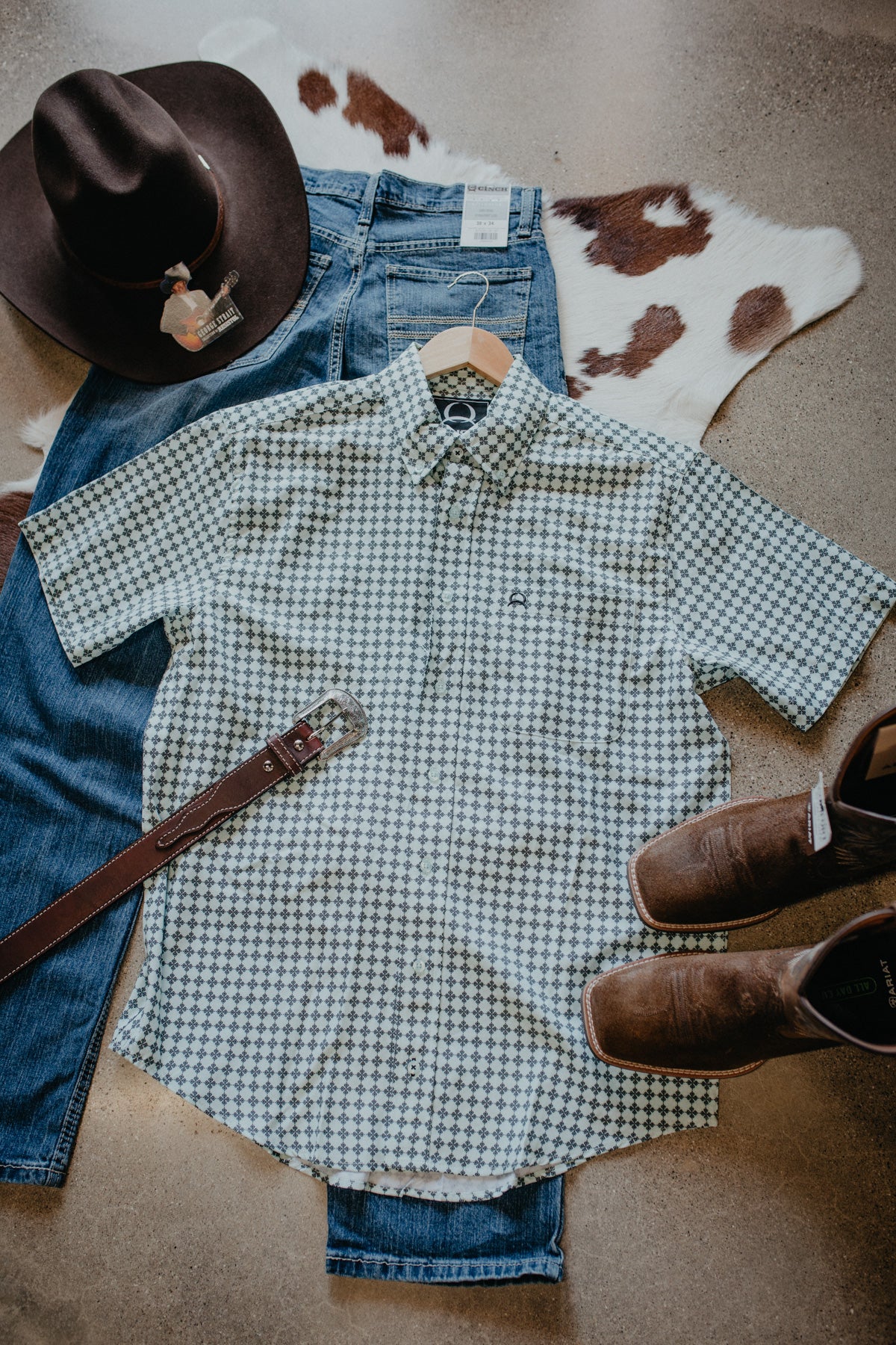 'Edward' Arenaflex CINCH Mint Short Sleeve Button Down (S-XXL)