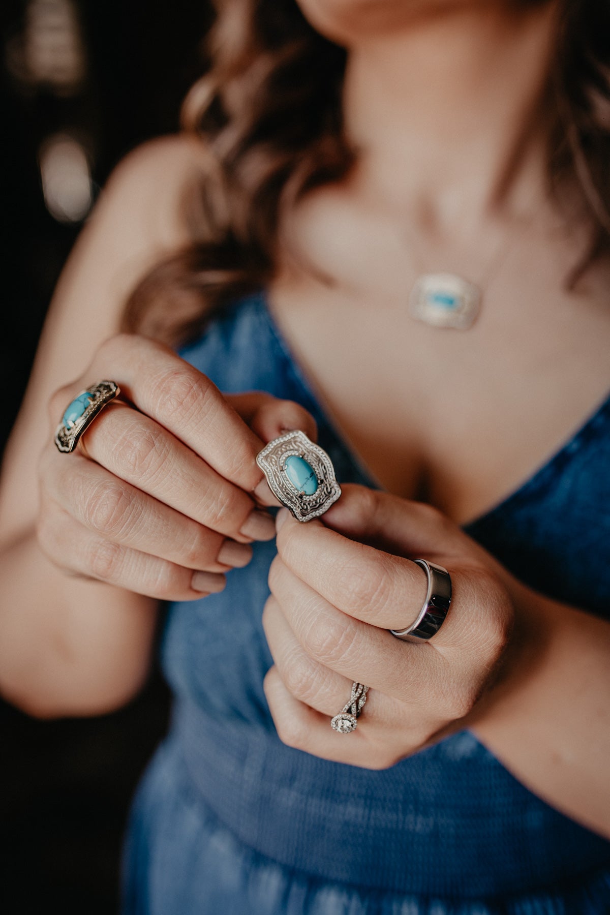 Turquoise Oasis Buckle Ring (Gold/ Silver)