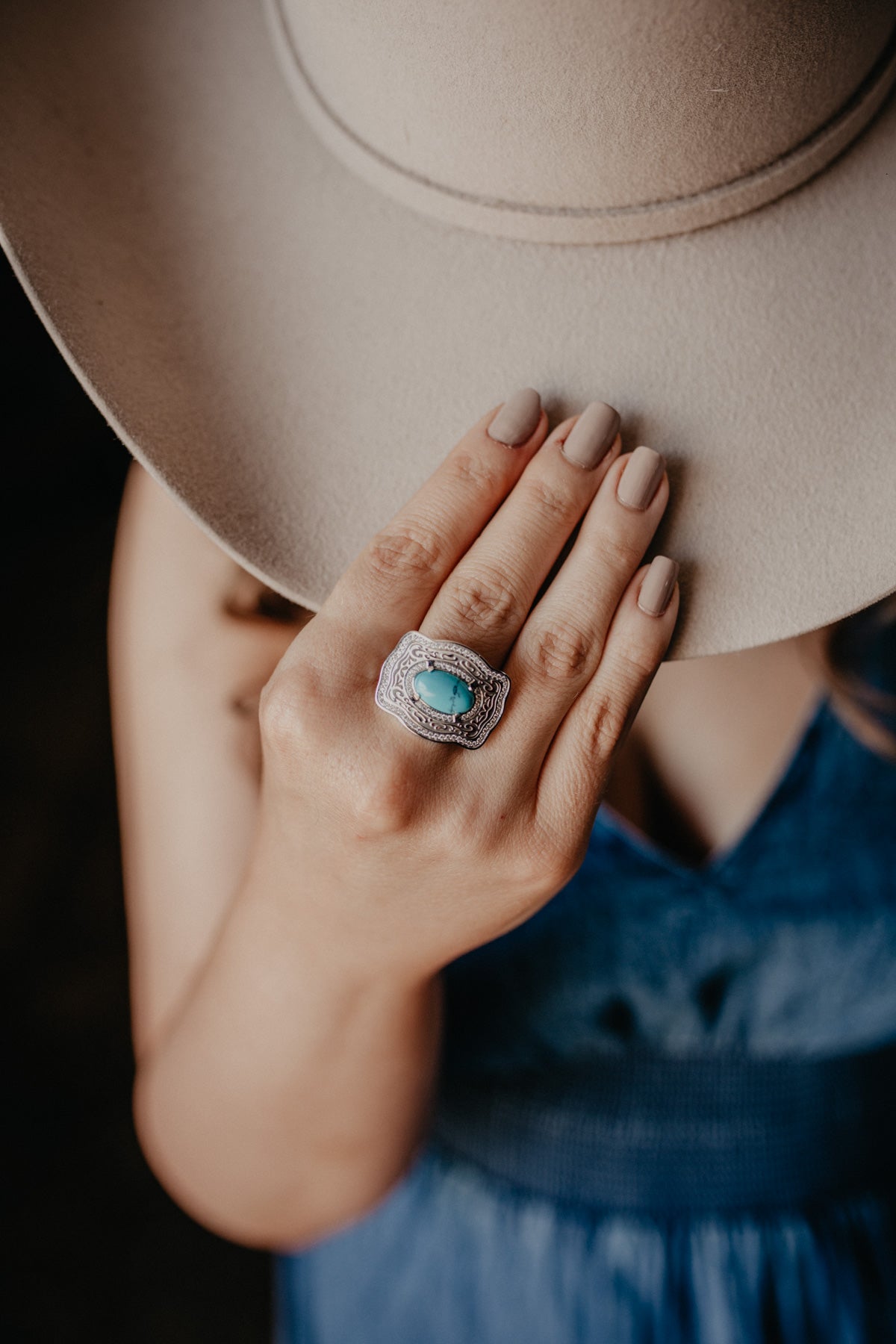 Turquoise Oasis Buckle Ring (Gold/ Silver)