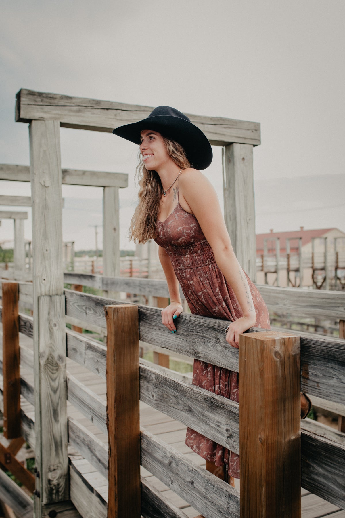 'Kelsea' Horse Print Midi Dress (XL Only)