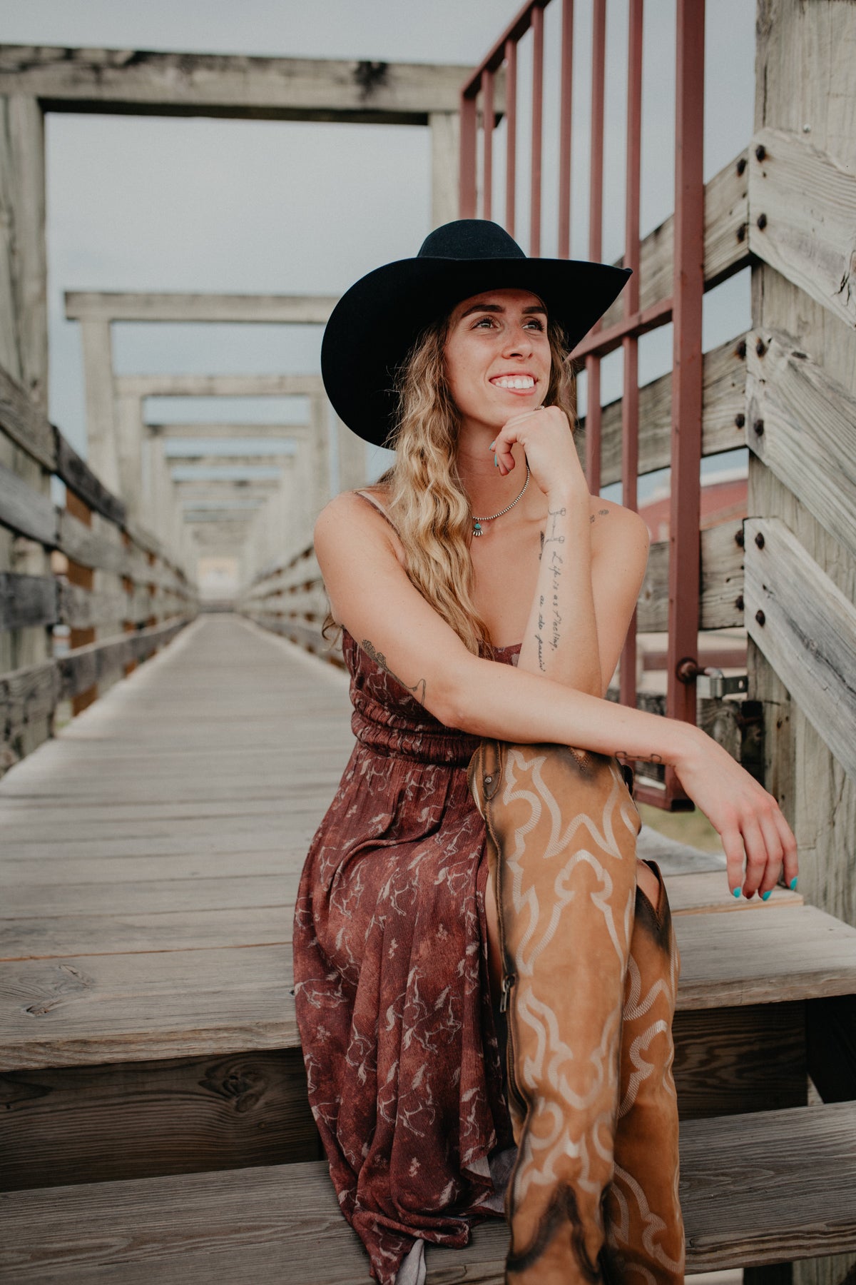 'Kelsea' Horse Print Midi Dress (XL Only)