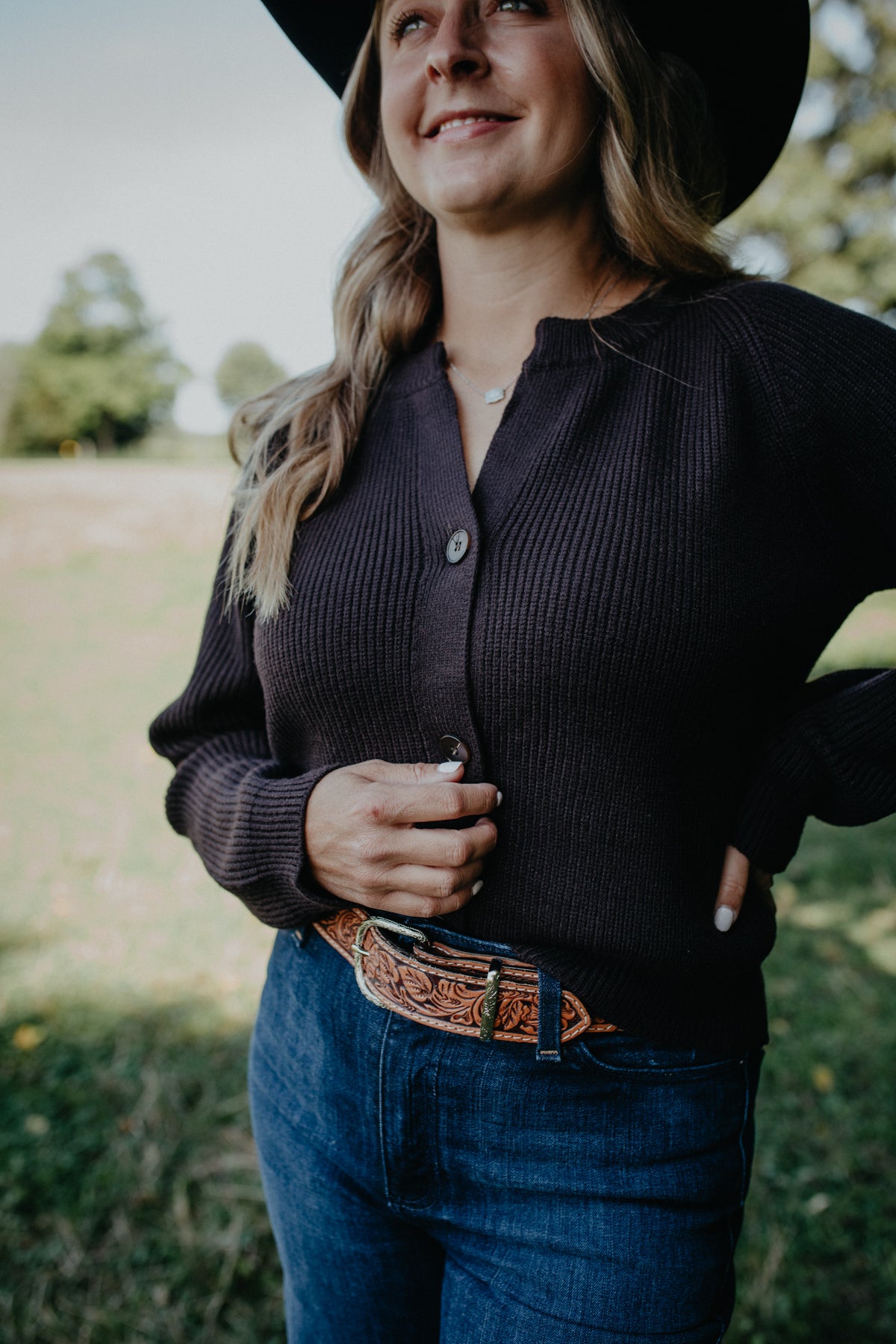 'Belle' Chocolate Ribbed Sweater (XS-L)