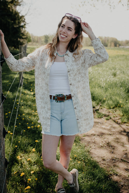 'Lotta' Women's Linen & Cotton Poppy Overshirt (S-L)