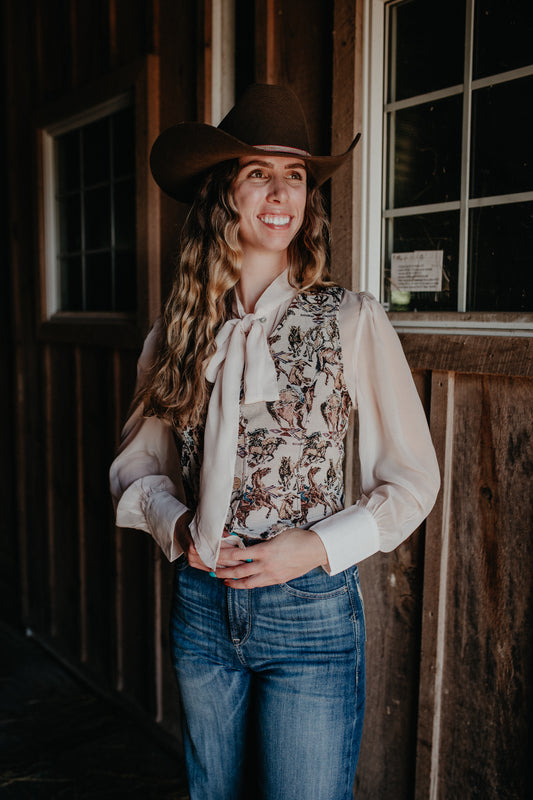 'Jewlie' Blush Long Sleeve Bow Tie Top (S-XL)