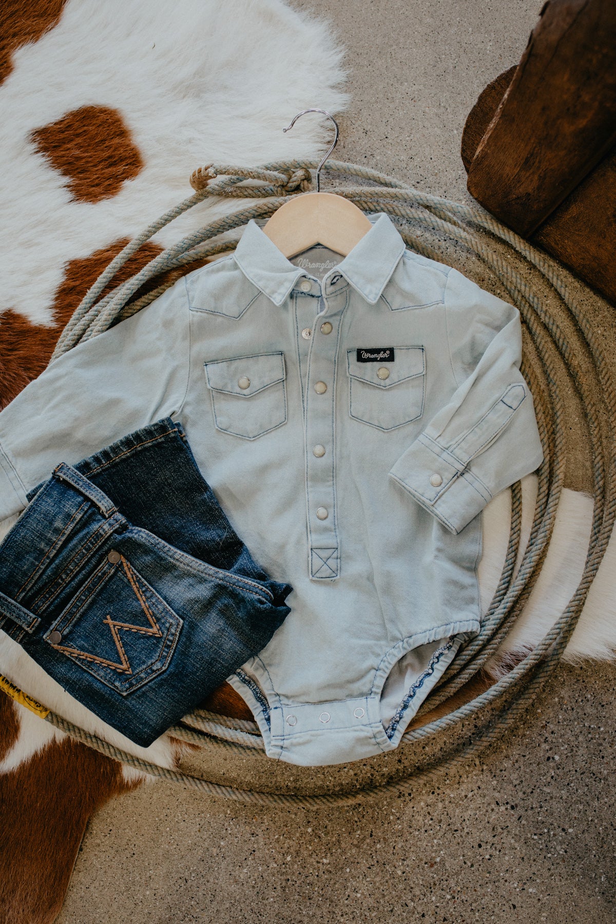 Wrangler Infant Chambray Denim Onesie (0-3M to 24M)