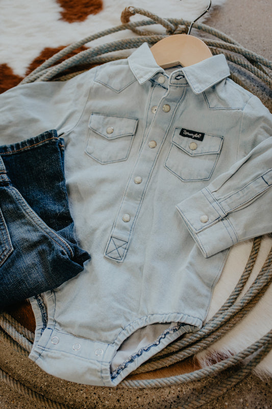 Wrangler Infant Chambray Denim Onesie (0-3M to 24M)