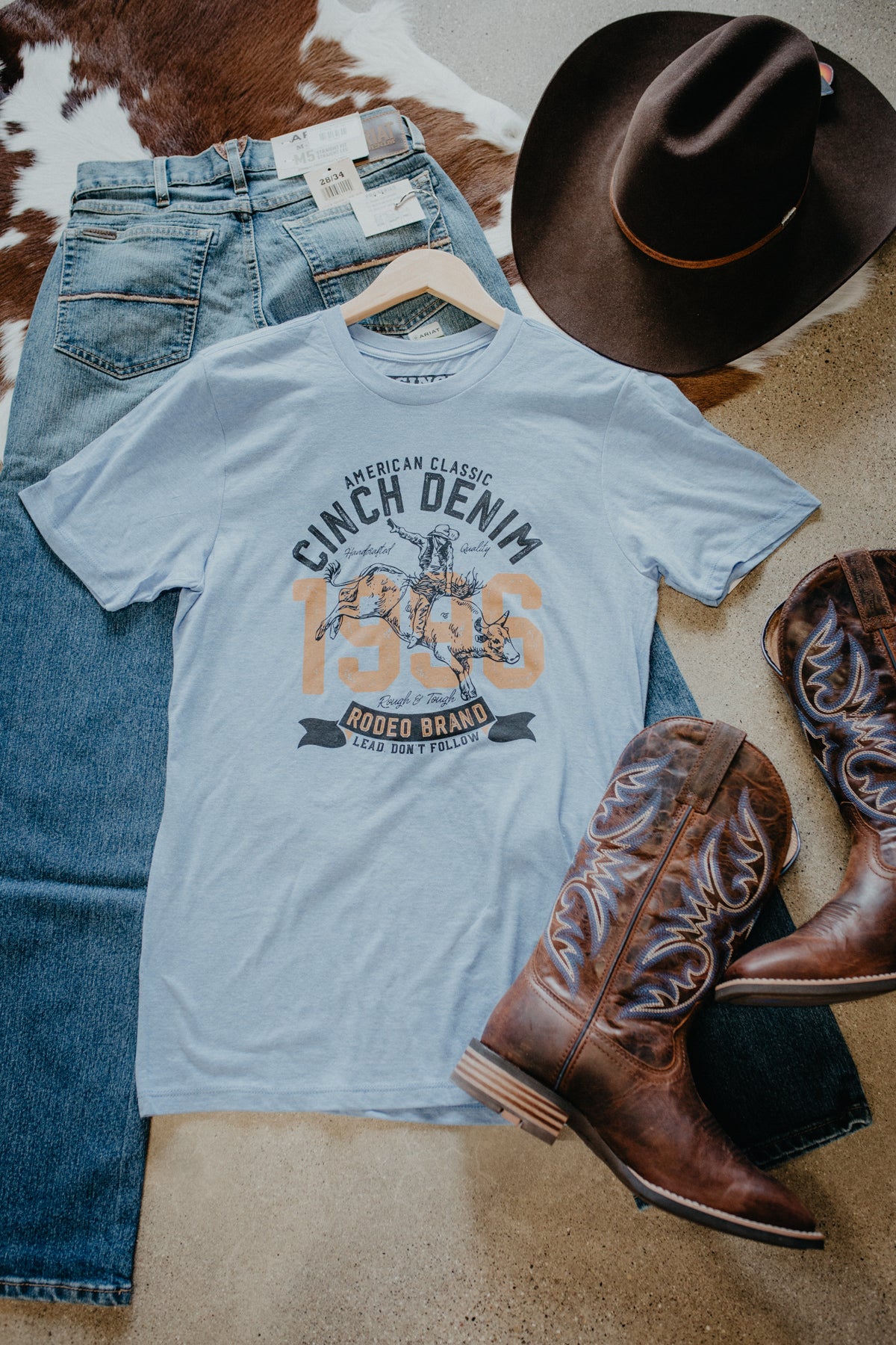 'Michael' CINCH Light Blue Short Sleeve T-Shirt (S-XXL)