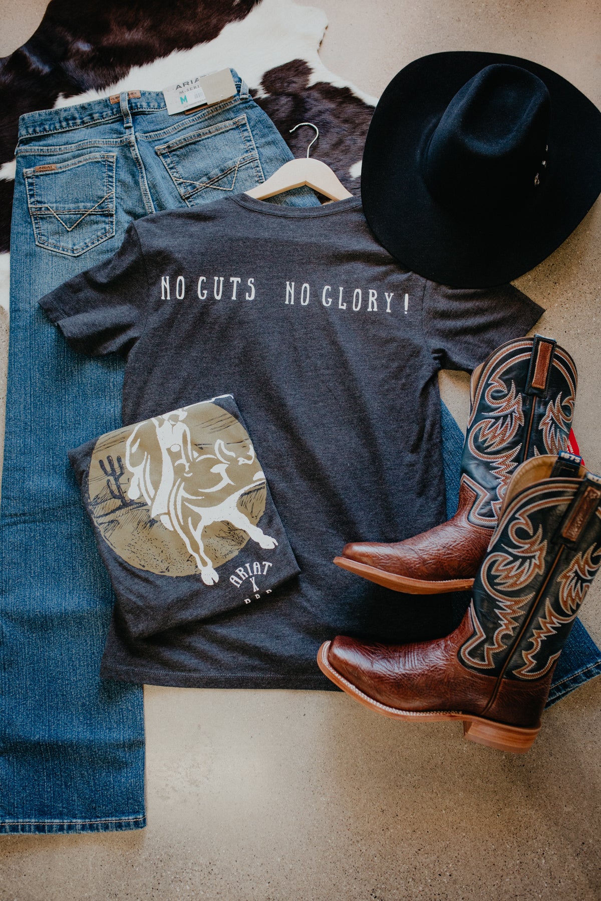 'No Guts No Glory' PBR Men's Ariat Tee (XS-XXL)