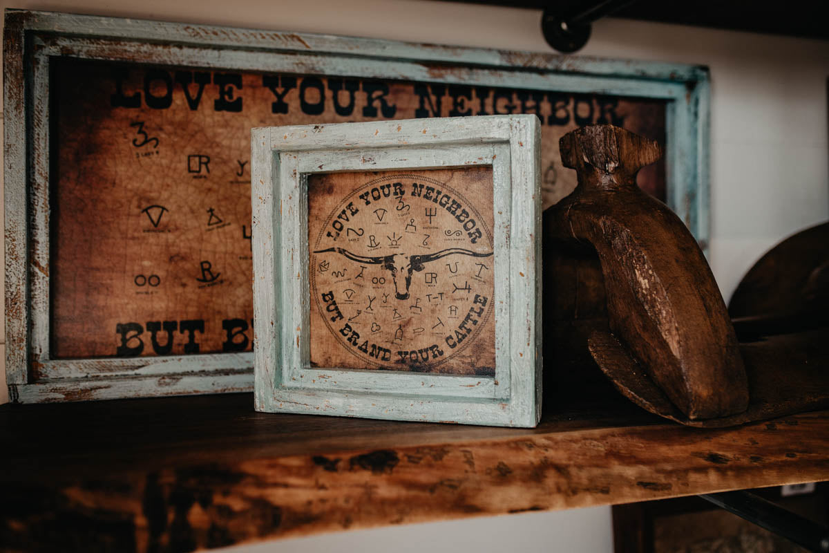 "Love Your Neighbor" Square Framed Canvas (10")