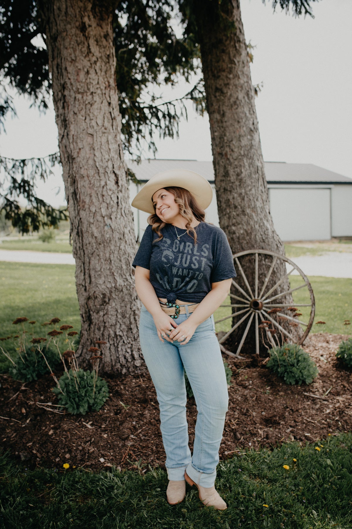 'Girls Just Want to Rodeo' Women's Charcoal T-shirt (XS-XXL)