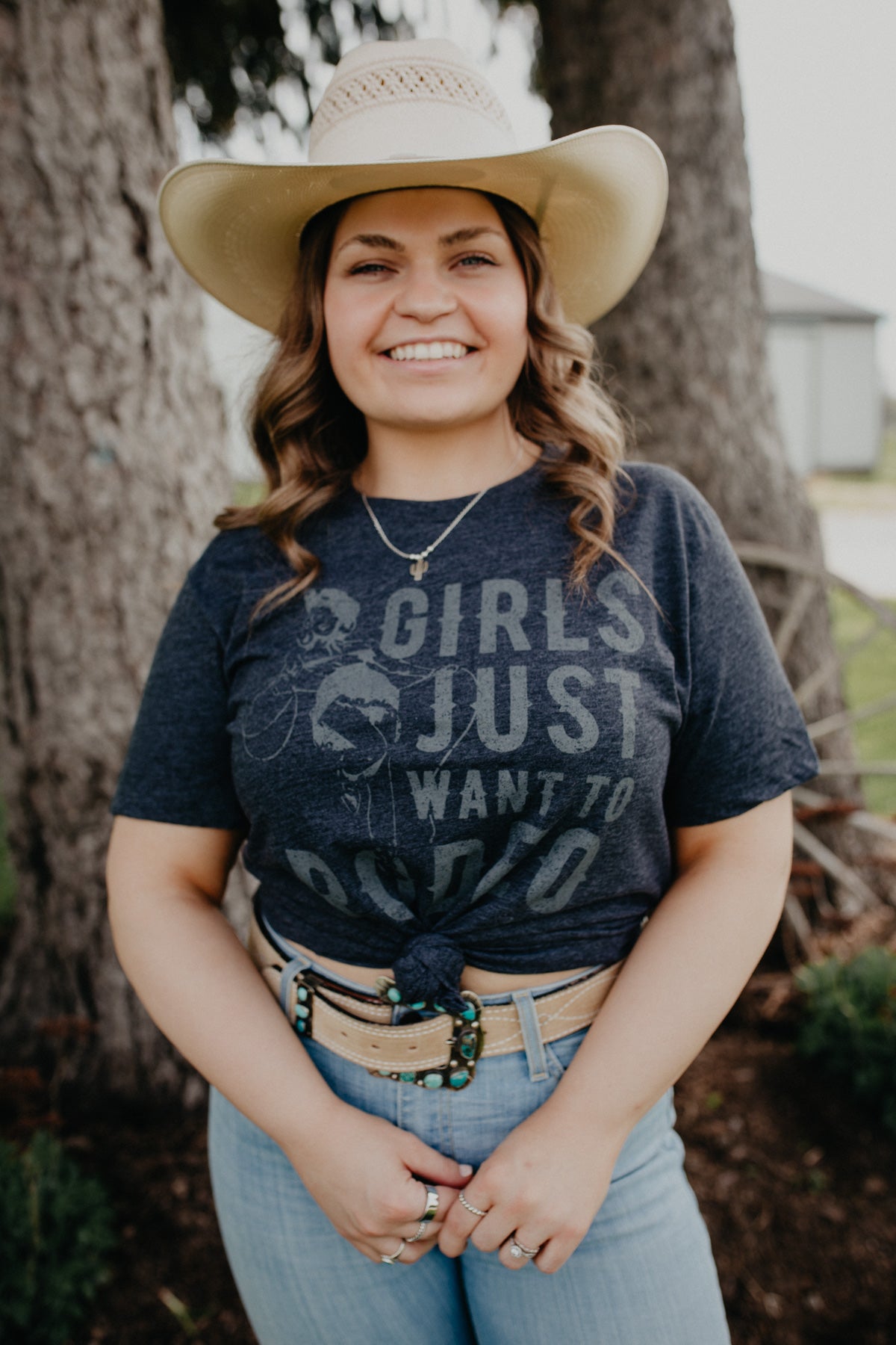 'Girls Just Want to Rodeo' Women's Charcoal T-shirt (XS-XXL)