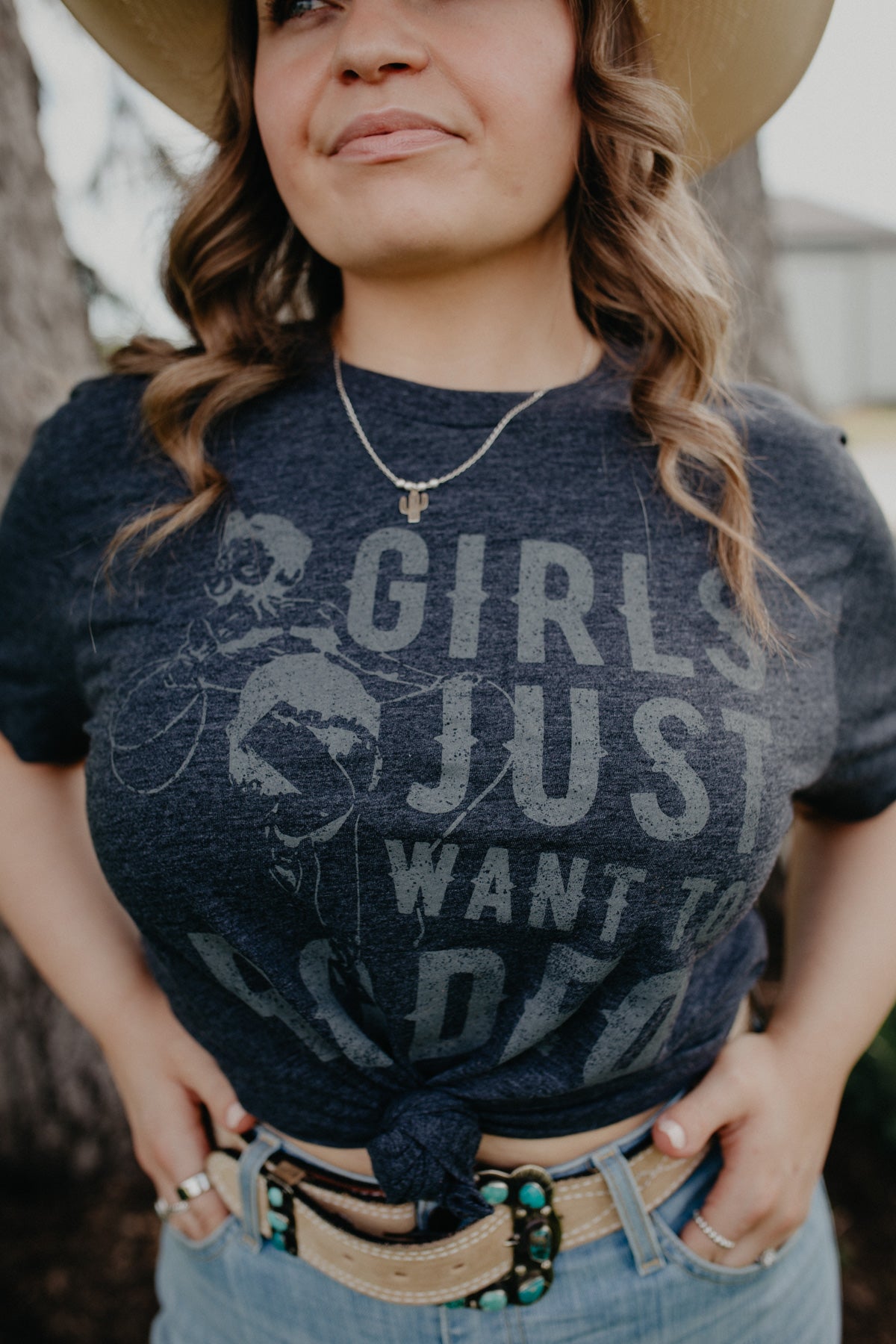 'Girls Just Want to Rodeo' Women's Charcoal T-shirt (XS-XXL)