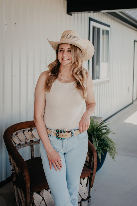 'Tammy' Tan Ribbed Tank Top (S - L)