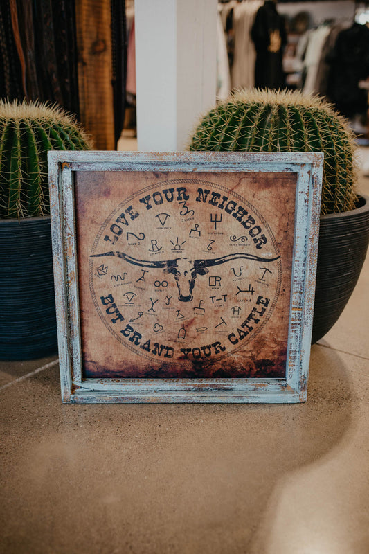 "Love Your Neighbor" Square Framed Canvas (20")