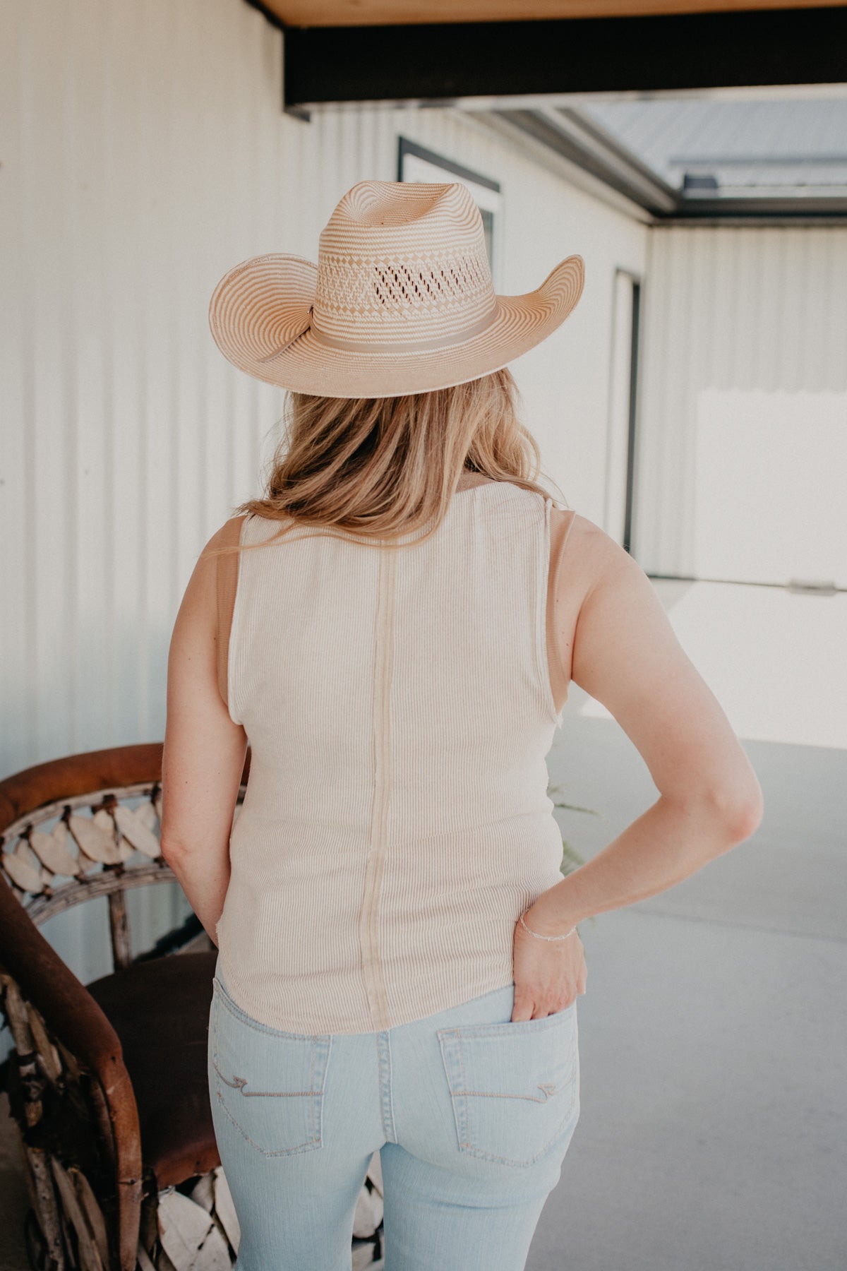'Tammy' Tan Ribbed Tank Top (S - L)