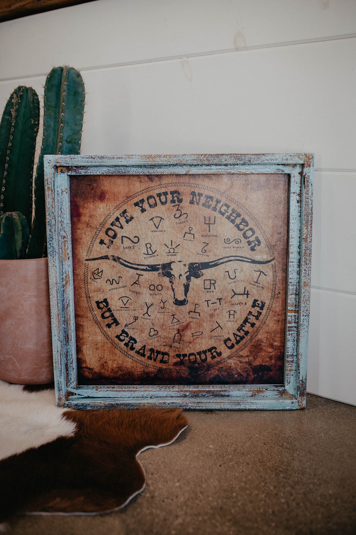 "Love Your Neighbor" Square Framed Canvas (20")