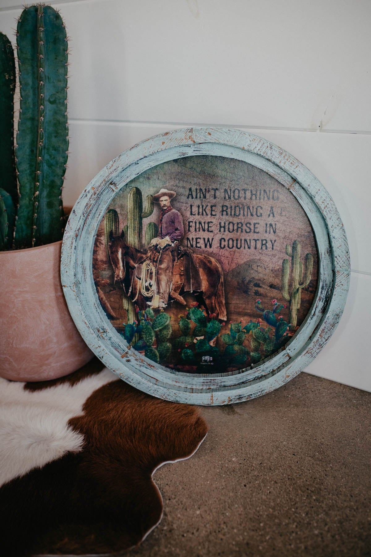 "Fine Horse" Circle Framed Artwork (20")