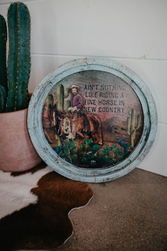 "Fine Horse" Circle Framed Artwork (20")